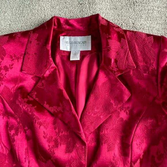 š„VTG Hugo Buscati USA Made Floral Brocade Feminine Preppy Formal Blazer Jacket - Picture 8 of 15